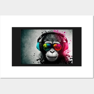 color splash music monkey #1 Posters and Art